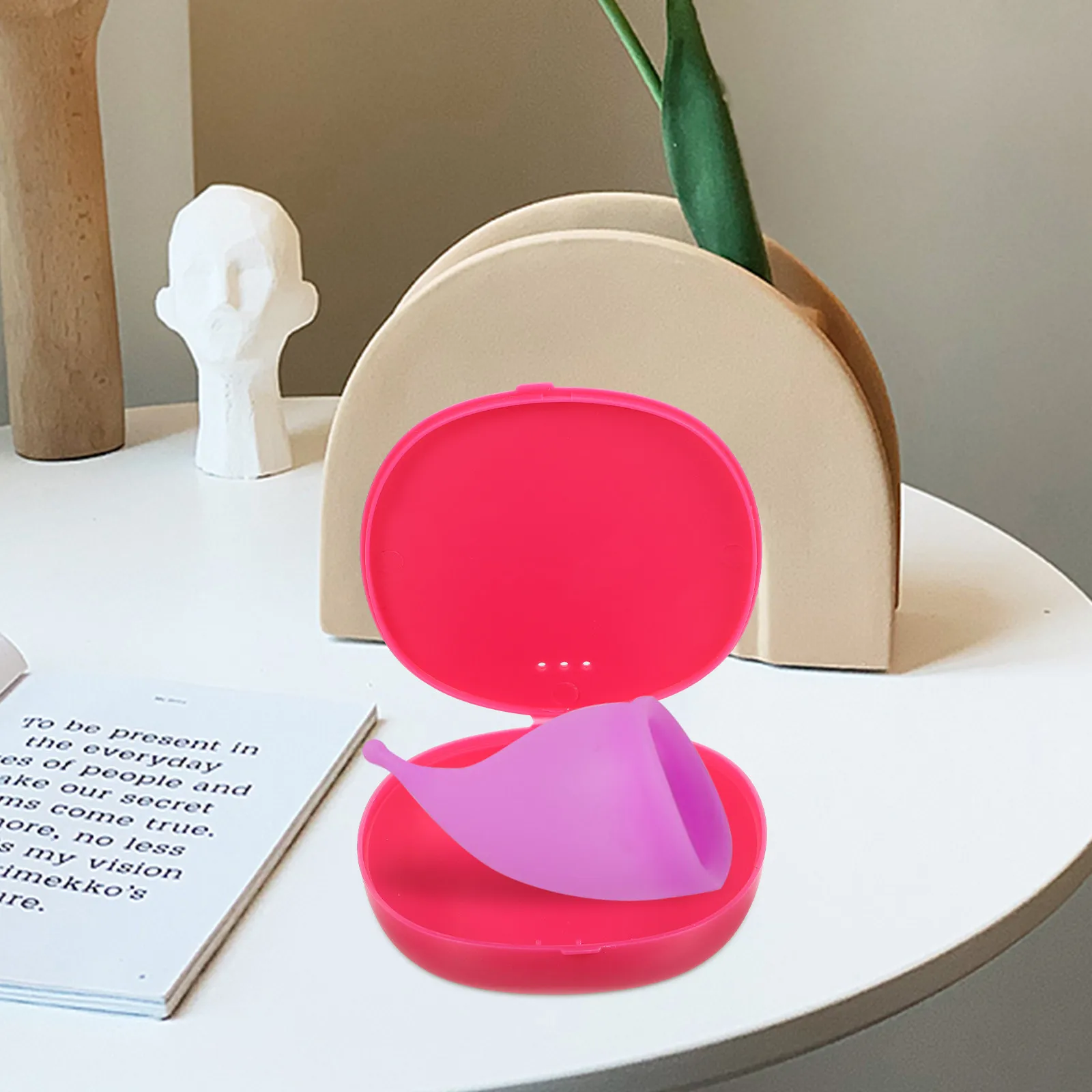 

Набор из 2-х премиальных силиконовых контейнеров для менструальных чаш: портативный, компактный, удобный для путешествий, для чистого, безопасного и гигиеничного хранения менструальных чаш