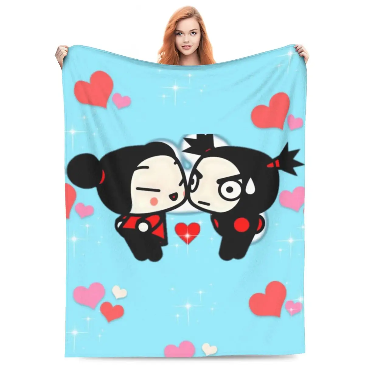 Custom Cute Cartoon P-Pucca Film Blanket 3D Printed Soft Flannel Fleece Warm Throw Blankets for Office Bed Couch Bedspreads