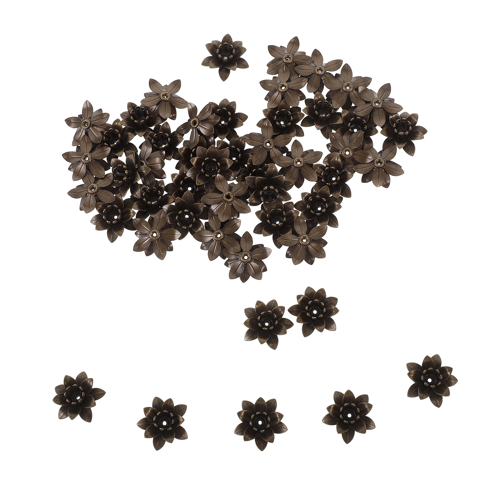 

50pcs Flower Accessories Charms Pendants Mini Copper for Jewelry Making Necklace Earrings Bracelet Decorative DIY Supplies