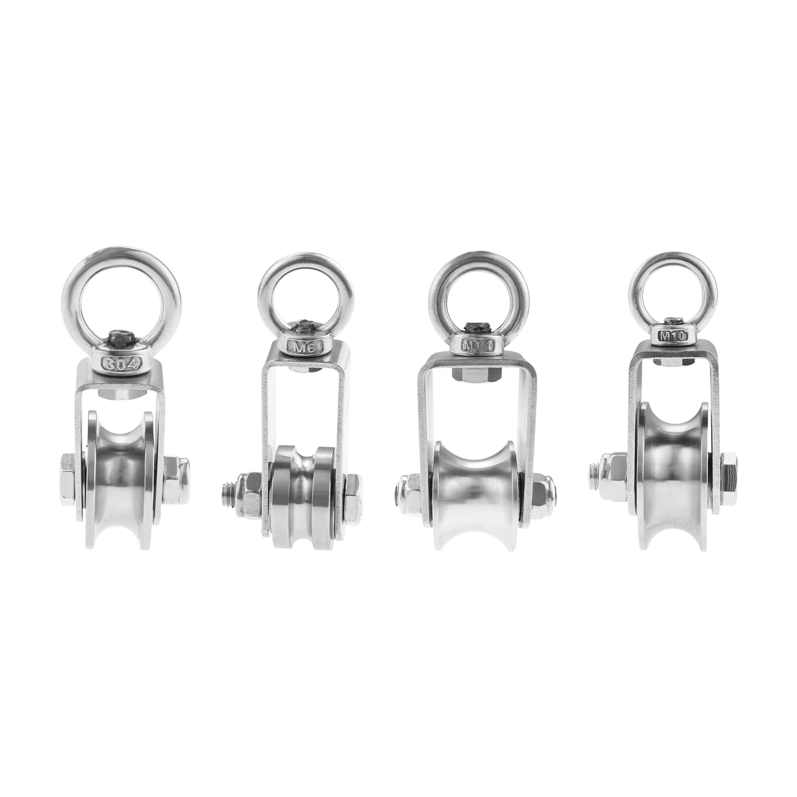 1 Pack Cable Pulley Wheel 304 Stainless Steel Swivel Pulley for Cable U Groove with Ball Bearing Detachable 360 Degree Rotation