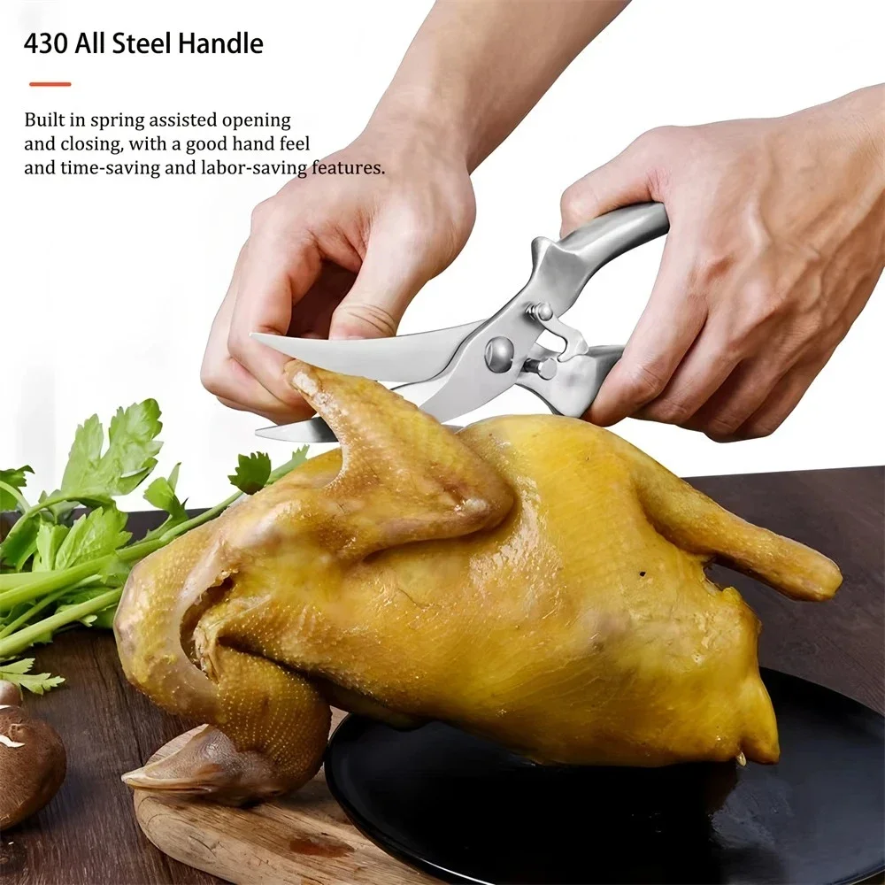Multipurpose Strong Scissors High Stainless Steel Chicken Ultra Sharp Scissors Fish Chicken Bone Scissors Kitchen Tools
