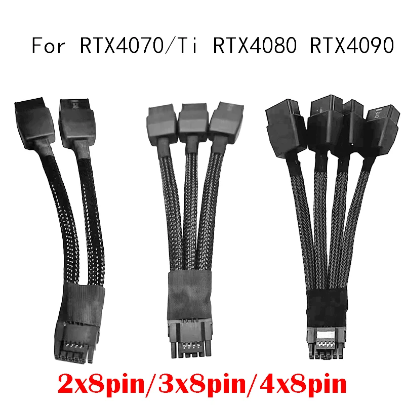 

NEW V100 H100 A100 Graphics Card Cable Power Cord Adapter Cable 16Pin to 8Pin For RTX4070_RTX4070Ti_RTX4080_RTX4090 40 Series
