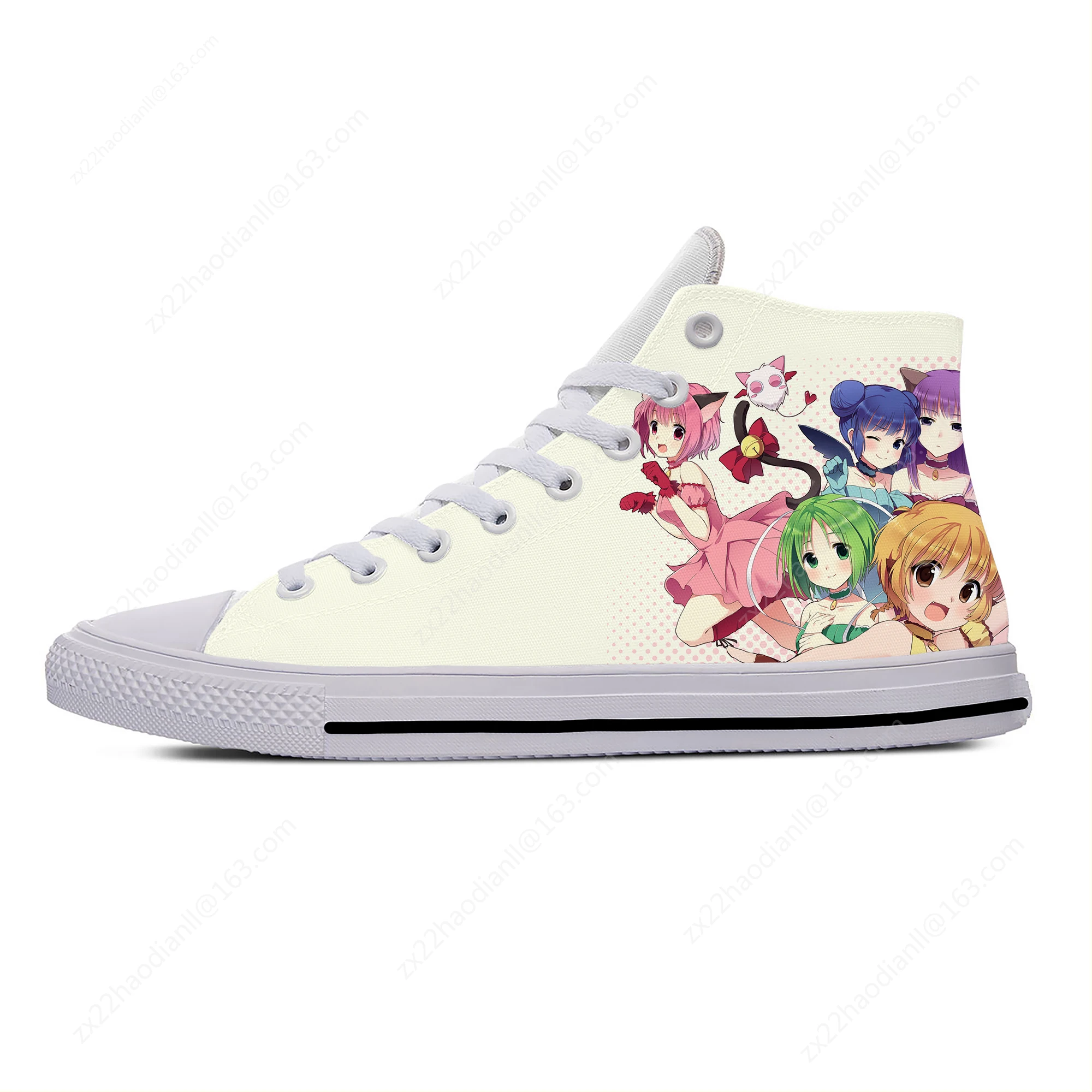Japanese Anime Manga Cartoon Tokyo Mew Mew Funny Casual Cloth Shoes High Top Lightweight Breathable 3D Print Men Women Sneakers