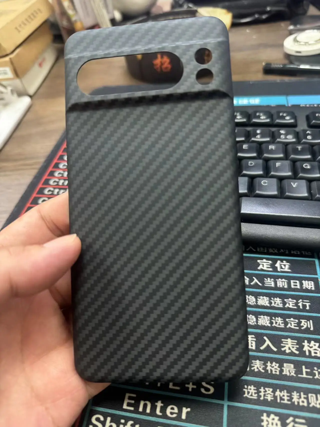 Para google pixel 8 pro/pixel 8 caso de fibra de carbono capa de telefone de fibra de aramida capa protetora à prova de choque