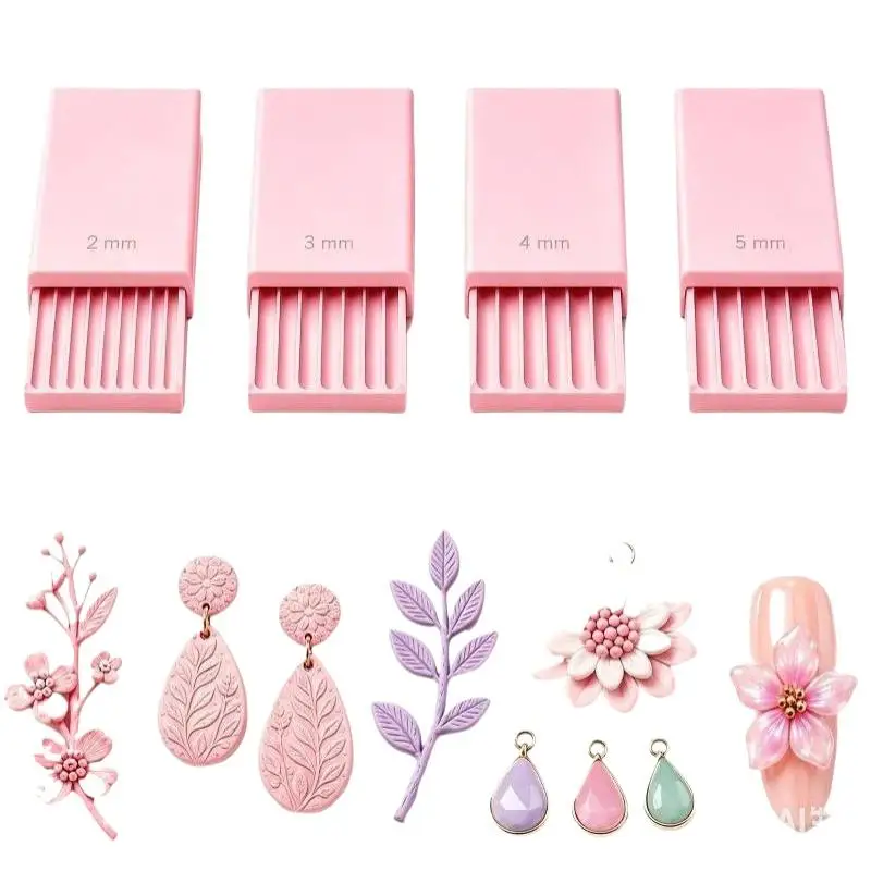 3D-Druck-Gel-Kugelformer, Nagelkunst-Perlenroller für 3D-Gel-Blumen | Mit 2mm 3mm 4mm 5mm Rillen, Kugelform-Gießform – Detail 10