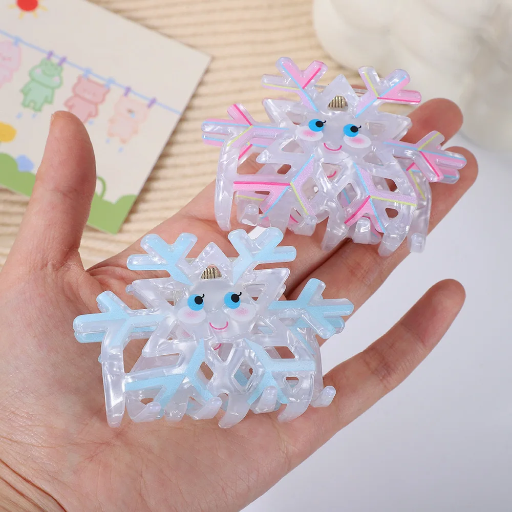 

DS NEW 7.2CM Snowflake Acrylic Hair Claw Christmas Series Claw Clips Winter Trendy Hair Clips for Women Girls Hair Accessories