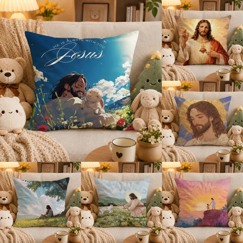 God  Jesus King Of KingsPillow Case Plush Pillow Cases Home Decoration Pillow Cover for Sofa Bed Chair Living Room
