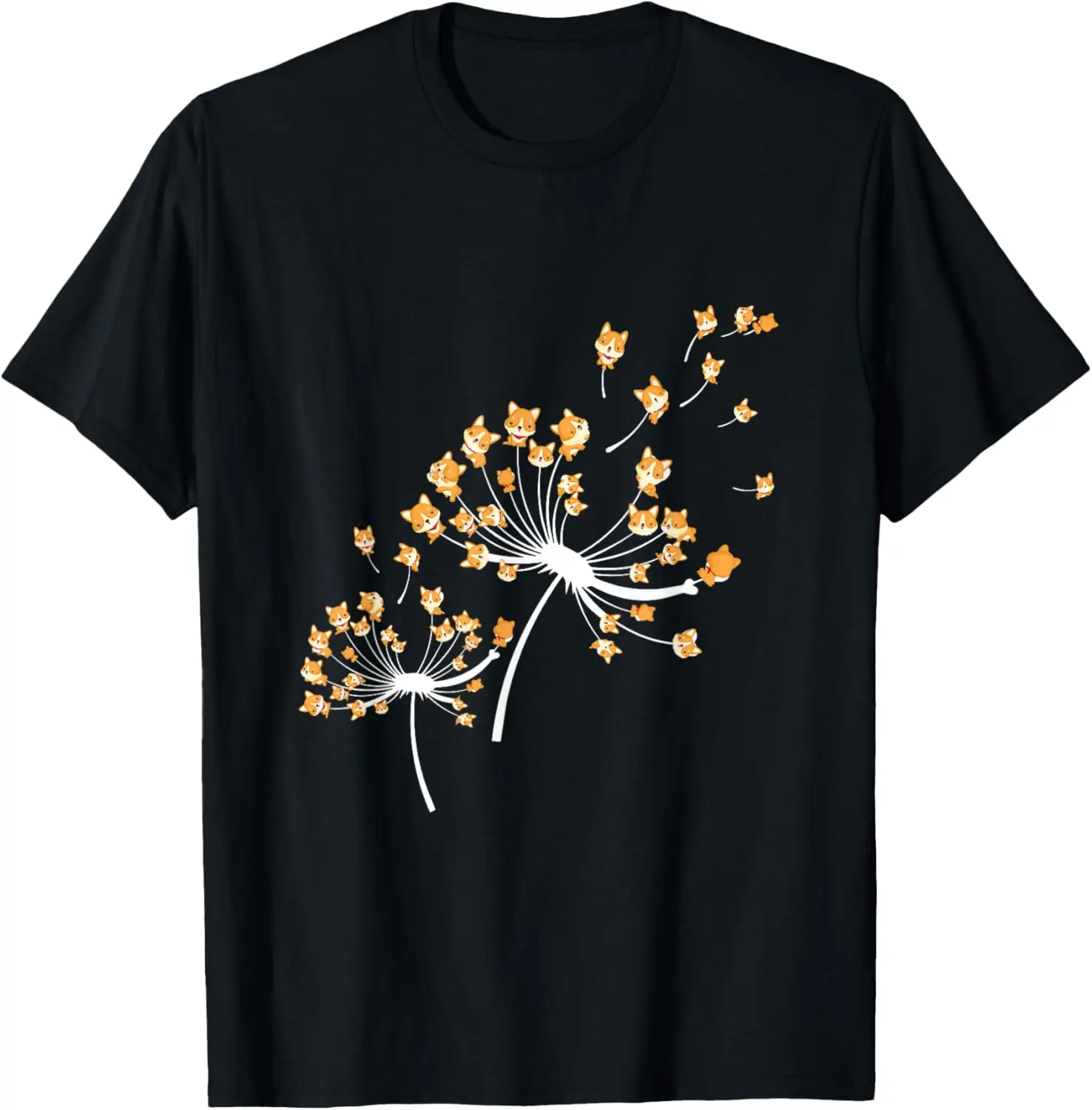 

Corgi Flower Fly Dandelion Funny Dog Owner Lover T-Shirt