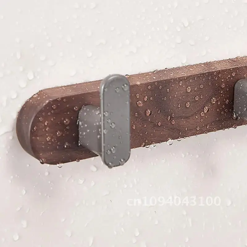 

Wood Black Bathroom Towel Living Simple Storage Save Back, Hook, Hook, Space Room, Clothes, Door