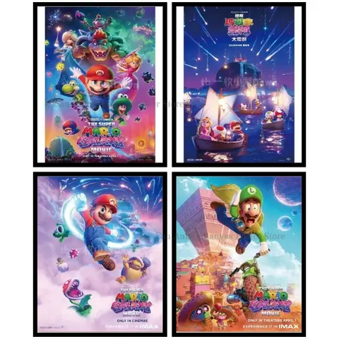 M-Mario Brothers Galaxy Movie Movie Poster Peripheral BedroomChildren's Room Decoration Painting Wall Sticker Hanging Painting