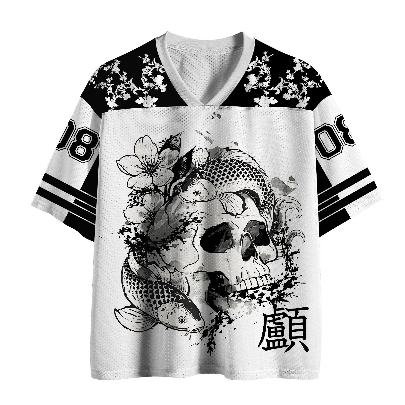 2026 Skull Pattern Printed Men's T-shirt New Fashion V-neck 3D Casual Outdoor Sports Adult Children Parent-child T-shirt
