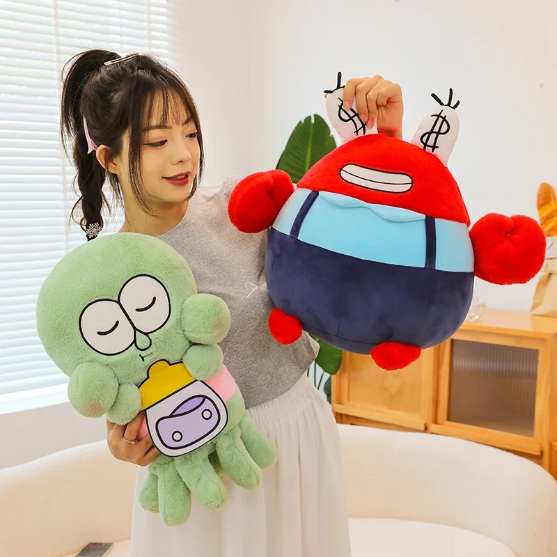 45/55cm Anime Spongebob Squarepants Patrick Star Squidward Eugene H. Krabs Gary Kawaii Stuffed Big Plush Toys Kid Birthday Gifts