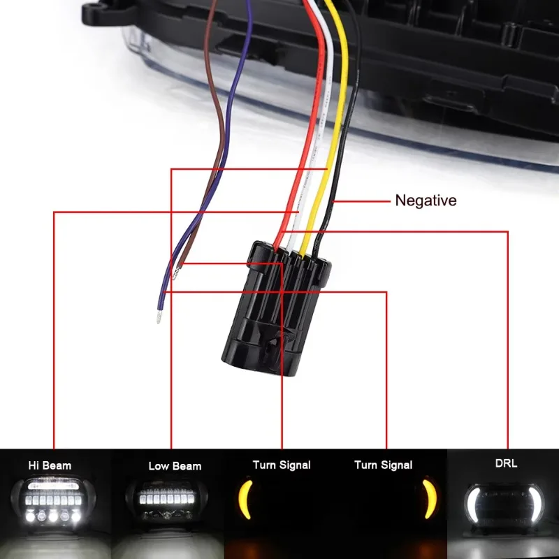 Picture 7: LED Headlight with Running/Turn Signals Fit for  Touring Road Glide 2015 2016 2017 2018 2019 2020