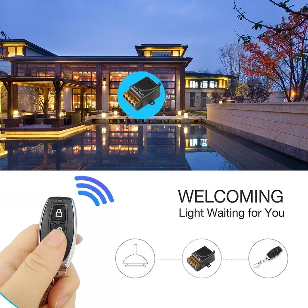 Smart Switch Wireless Remote Control RF 433Mhz AC 75-220V 30A High Current Relay For Water Pump Motor LED Light Door Access