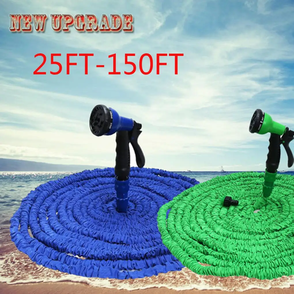 25FT-200FT Garden Hose Expandable Flexible Water Hose Plastic Hoses Car Wash Water Gun Garden Sprayer Watering Irrigation Tools