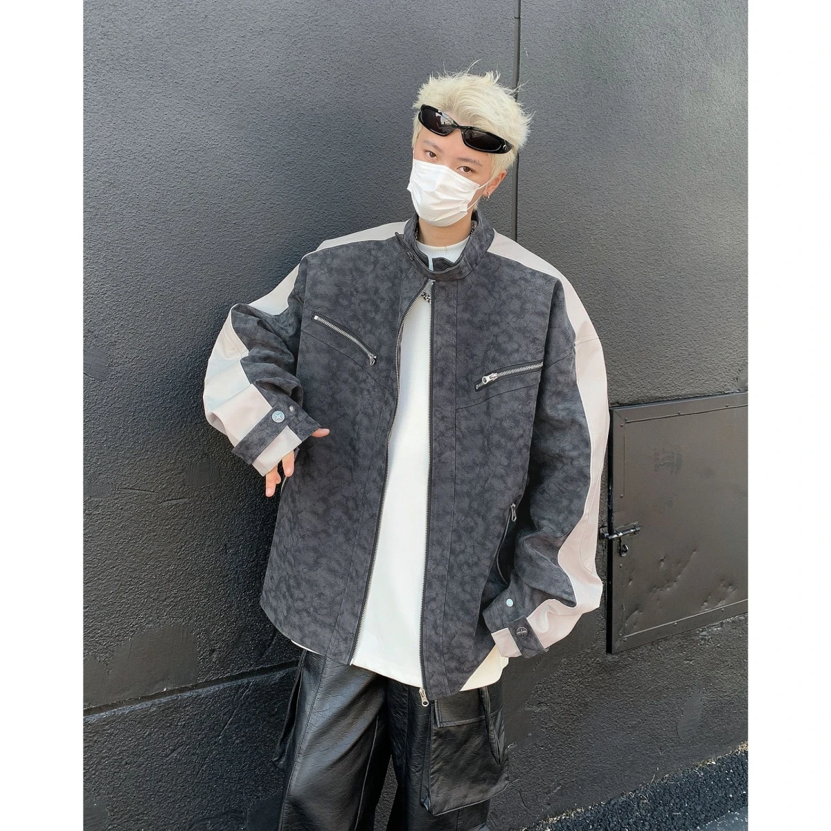 جديد ريترو أمريكان فايون دراجة نارية البيسبول Jaet الوقوف طوق ركاب رحلة العصرية تنوعا معطف Jaet للرجال