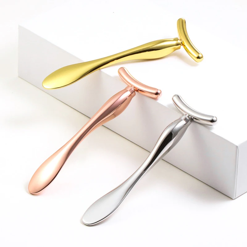 Beauty Bar New Electric Face Slimming Rod Golden Stick T Shaped Facial Massager Tightening Skin Electric Beauty Inst Face Device