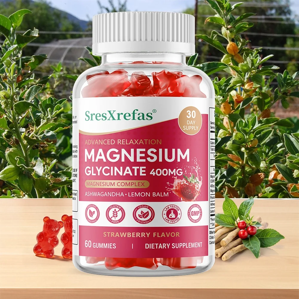 Magnesium Glycinate Gummies for Adults, High Absorption Formula, Support Muscle Bone Joint Health & Reduce Cramps