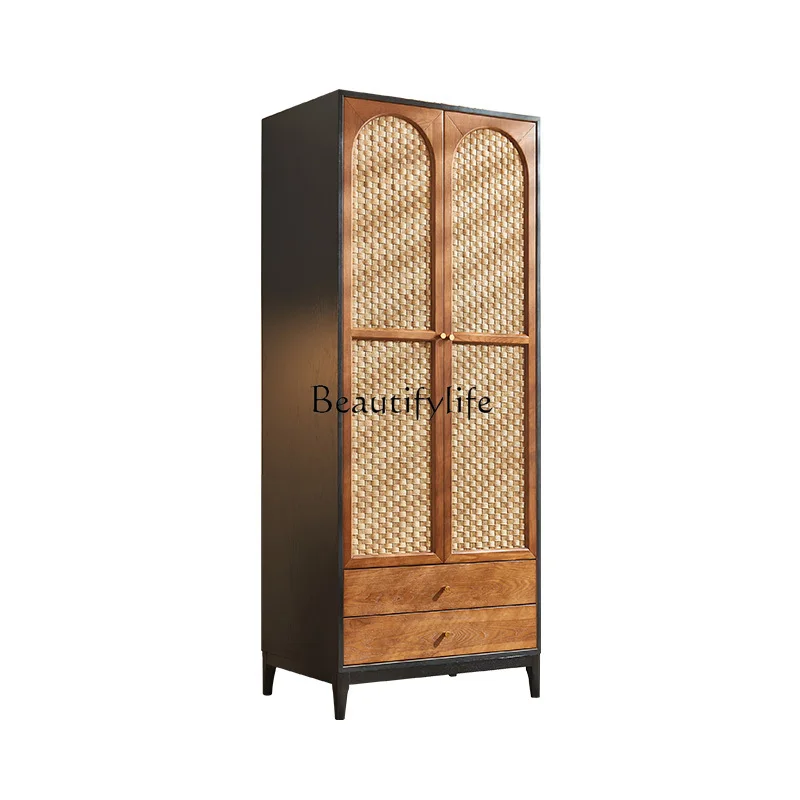 

ld 38Medieval solid wood rattan wardrobe storage locker