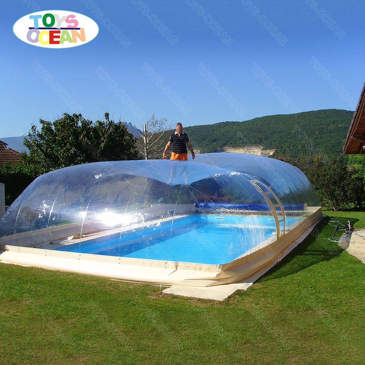 

New Hot Sale Inflatable Clear Transparent Pool Cover Inflatable Swimming Pool Cover Pool Tent