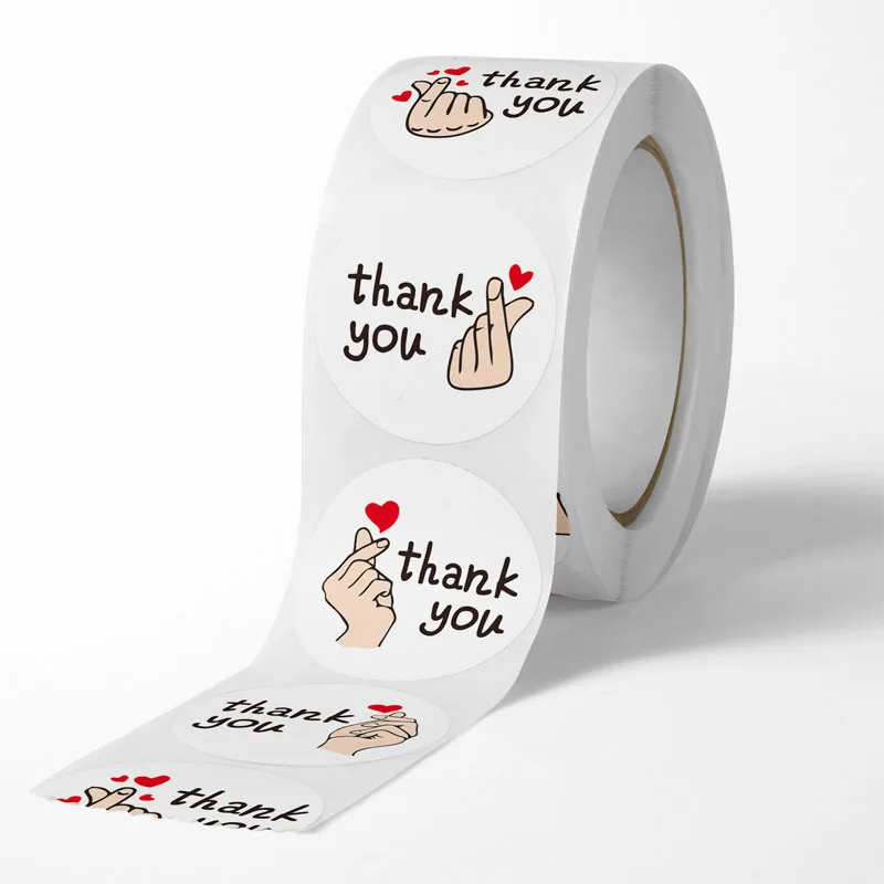 500pcs/roll 1 Inch Red Heart Thank You Sticker，Heart Stickers, Flower Stickers, Envelope Sealers, Thank You for Your Stickers