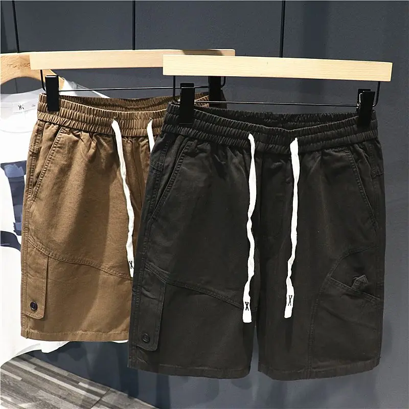 

American Sle Loose Cotton Work orts Men's Summer Wear Five-Quarter Dstring Utili Pants Youthful Vitali Sle