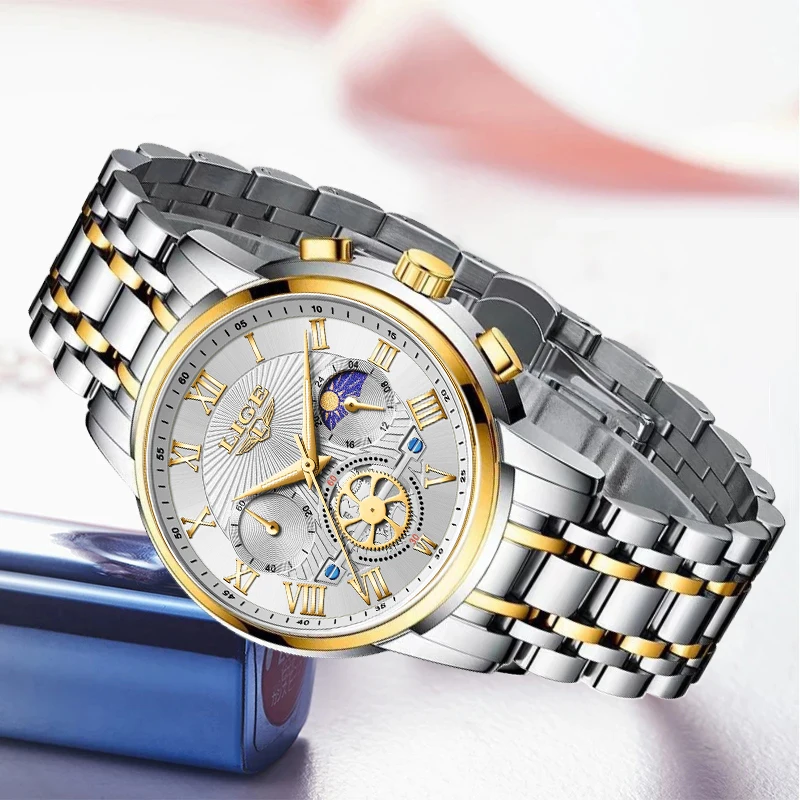 2024 LIGE Top Luxury Women Watch Creative Steel Women\'s Bracelet Wrist Watches Ladies Fashion Waterproof Female Relogio Feminino