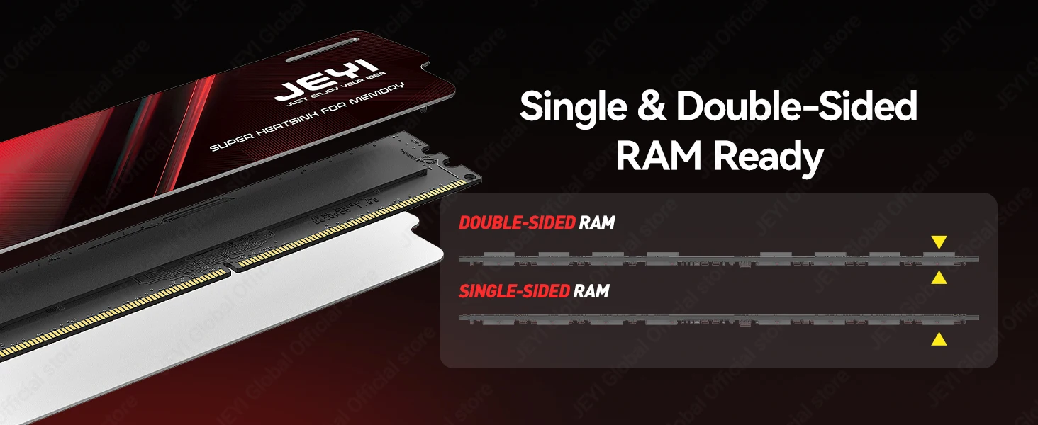 JEYI DDR5 DDR4 RAM-Kühlkörper Speicherkühler Radiator Universal DDR2 DDR3 DDR4 DDR5 Speicherkühlung für PC-Gehäuse Computer – Detail 6