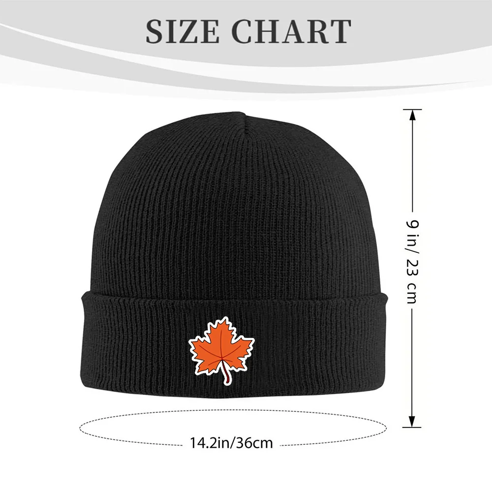 Maple Leaf Knit Beanie Hat for Men Women Soft Stretchable Skull Cap Warm Winter Daily Wear