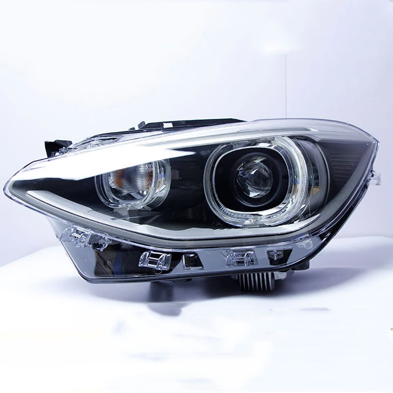 For BMW 1 Series F20 Headlight Assembly Modified High-end LED Angel Eye Daytime Running Light Turn Signal Lens Xenon Headlights