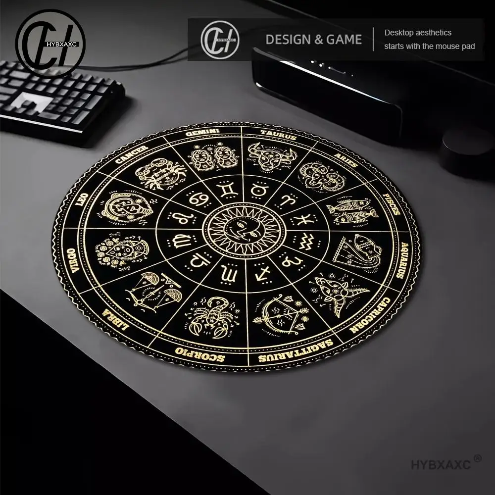 Tarot Mouse Pad Round Mouse Pad HYBXAXC Desktop Computer Keyboard Wireless Mouse Boy Girl Gift for Play games 22x22cm
