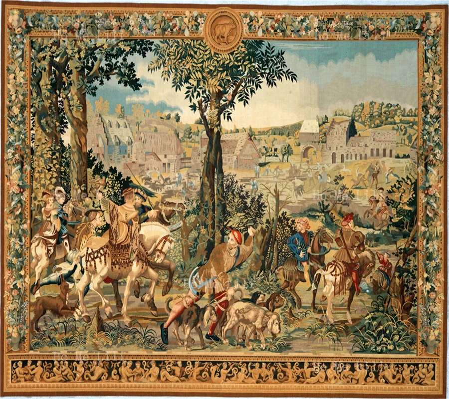 Medieval Flemish Nobles Hunting Scene Louis Xiv As The Embodiment Of Air Retro Quick Drying Towel By Ho Me Lili Fit For Fitness