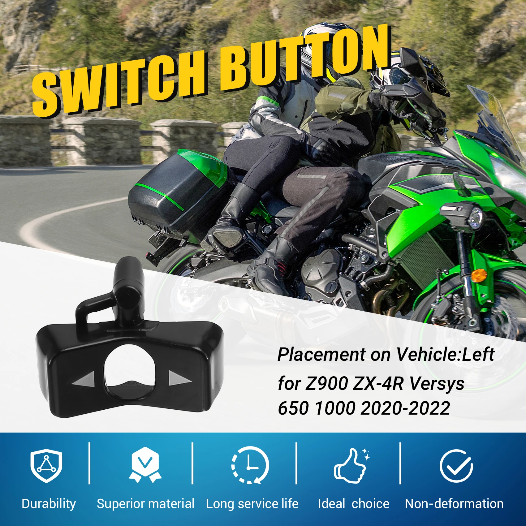 

H5-Motorcycle Left Combination Switch Button For Kawasaki Z900 ZX-4RR Versys 650 1000 2020-2022