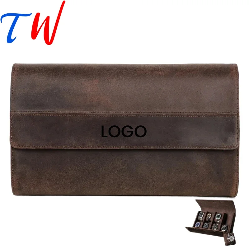 For watch 8 Slots Leather Watch Case Luxurious OEM Gift Storage Box Customized Logo Watches Box Personalize Display for Watch