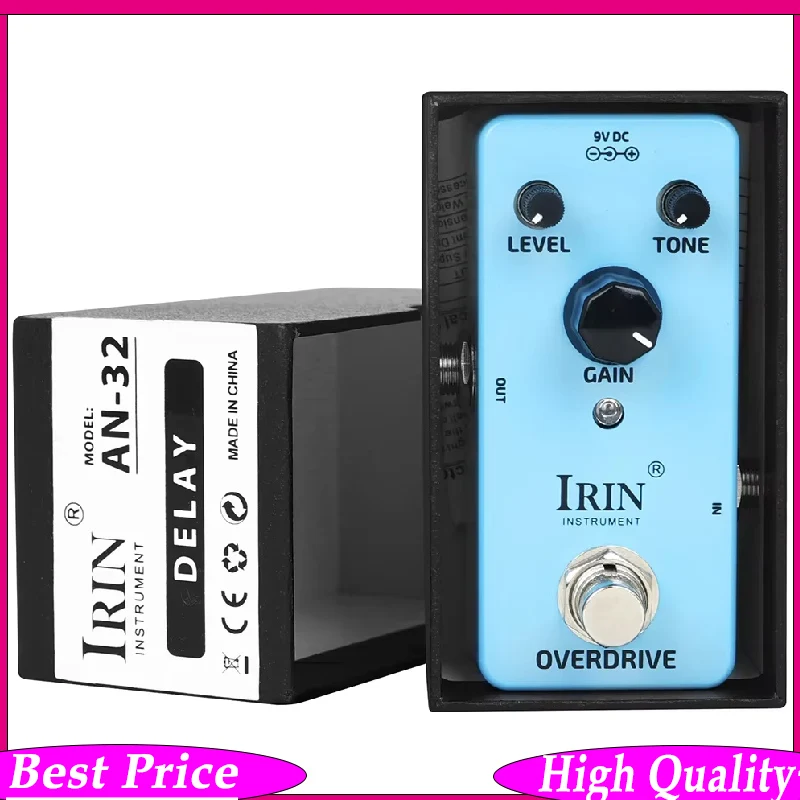 

Педаль эффектов IRIN Overdrive, цифровая/аналоговая, синяя, для гитары, аксессуары и запчасти, электрическая педаль эффектов