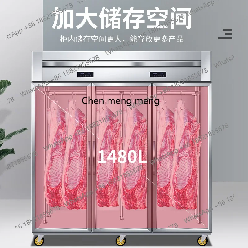 خزانة عرض اللحوم الطازجة العمودية المبردة التجارية للخنازير الكاملة وفريزر اللحوم الطازجة #3