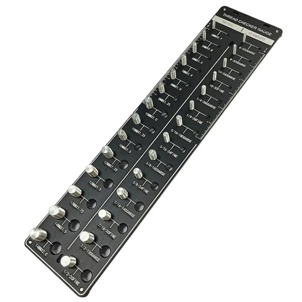 28 Holes Nut and Bolt Thread Checker Standard Precision Thread Measuring Gauge Aluminum Alloy Inch and Metric