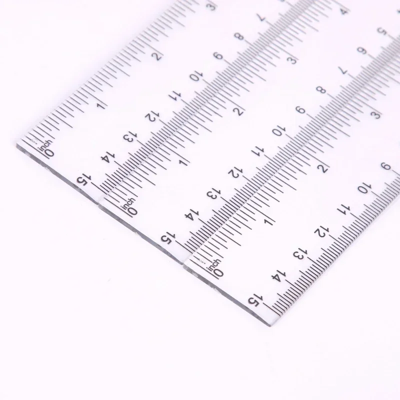 15cm 20cm 30cm Straight Ruler Transparent Plastic Ruler Drawing Tool Desk Accessories Student Stationery School Office Supplies