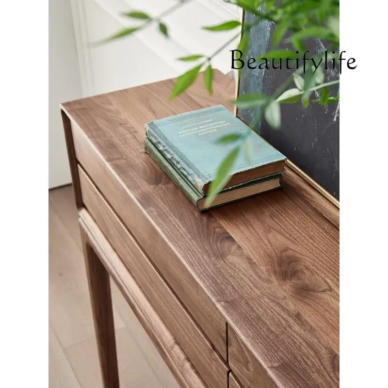 New Chinese Style Black Walnut Solid Wood Console Tables American Retro Altar Modern Simple Home a Long Narrow Table