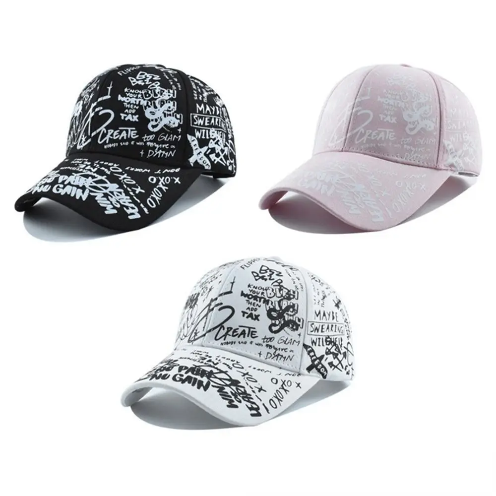 Quick Dry Baseball Caps Letter Geometry Printing Colorful Graffiti Print Snapback Hat Hip Hop UV Protection Sunscreen Hat Summer