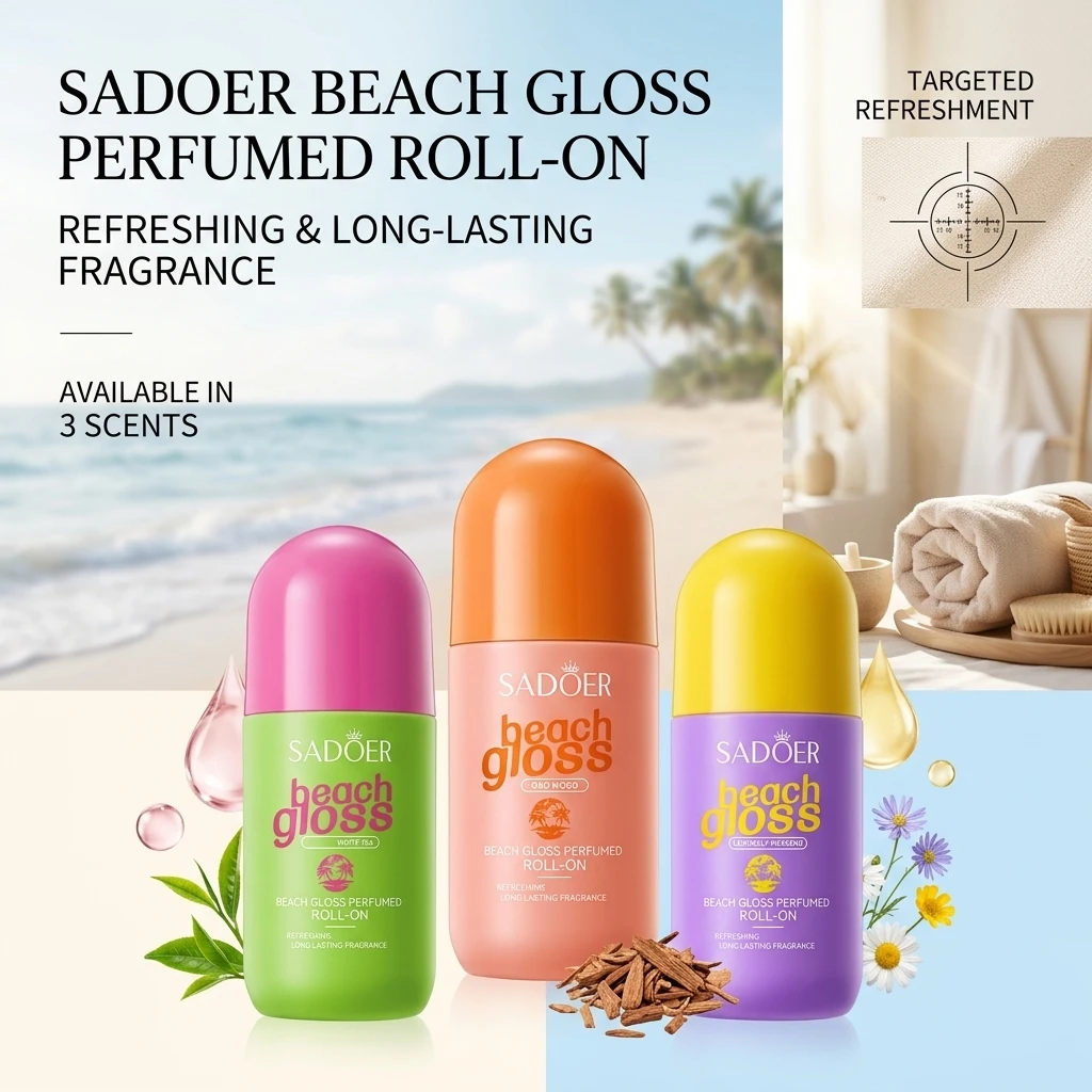 SADOER Ebony Agarwood Beach Gloss Refreshing Fragrance Bead Dew Rolling Ball - 10ml Men's Aromatic Perfume