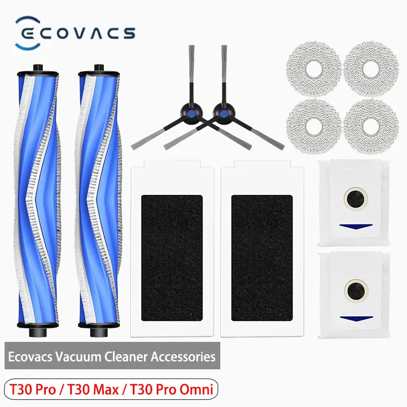 Ecovacs Debot T30 Pro Omni /T30 Max / YEEDI M12 Pro+ Accessories Main Side Brush Filter Mop Dust Bag Replacement Spare Parts