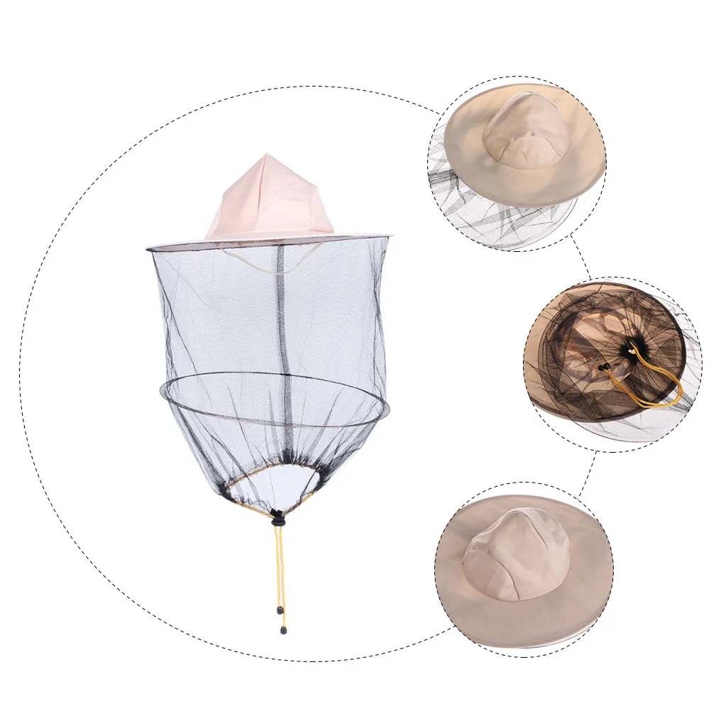 

1pc Beekeeping Face Protector Hat Yellow Lightweight Quick-Dry Uv Protection For Fishing Hiking Travel Breathable Gauze Net