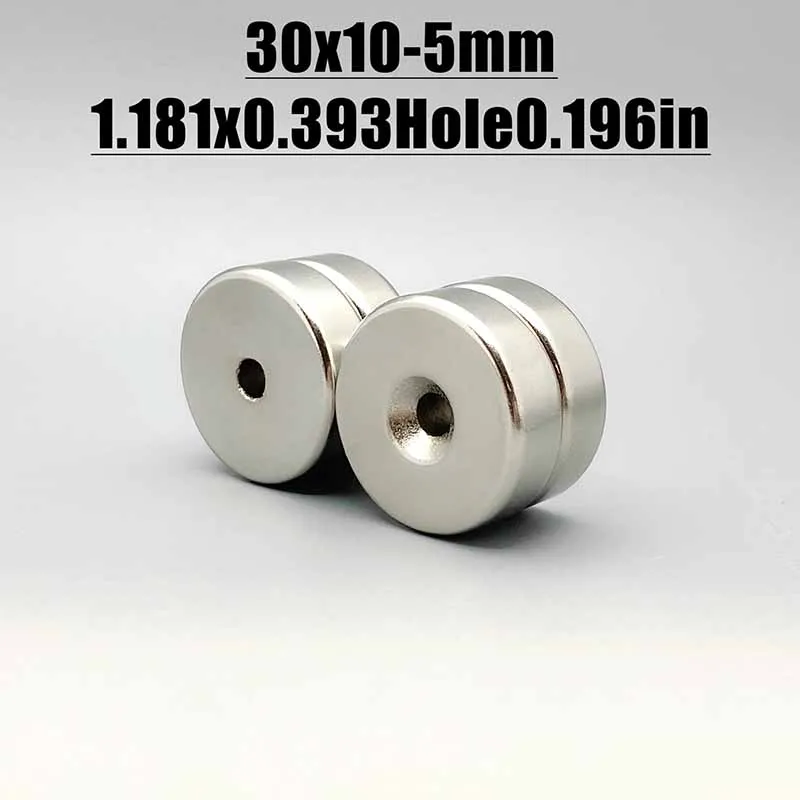 2/5/10/20Pcs 30x10-5 Neodymium Magnet 30mm x 10mm Hole 5mm NdFeB N35 Round Super Powerful Strong Permanent Magnetic imanes Disc