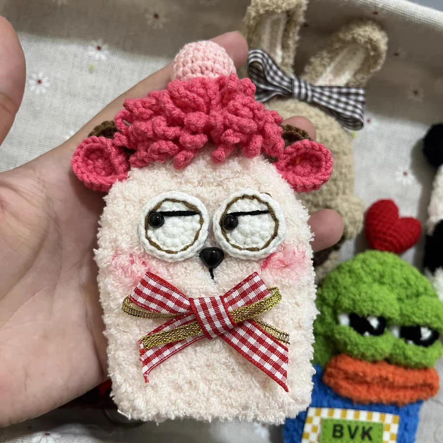 1 Pc Pink Fresh Cartoon Hand-Woven Pull-out Key Pouch, Car Key Case & Key Protective Cover, Boyfriend Girlfriend Birthday Gift