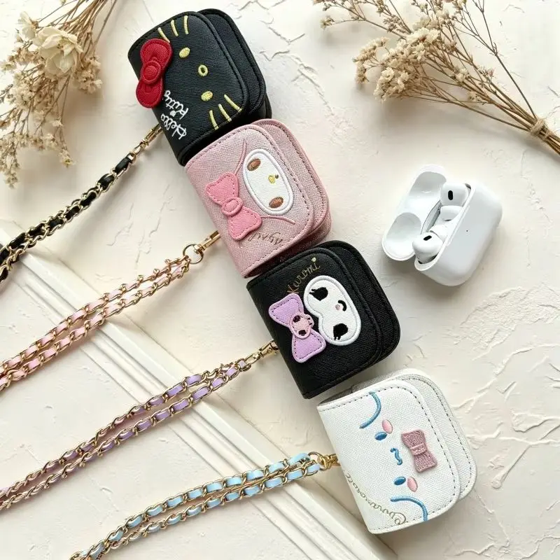 

Модный изысканный декоративный брелок-подвеска Hello Kitty в виде наушников для хранения монет и ключей, милый мультяшный аксессуар