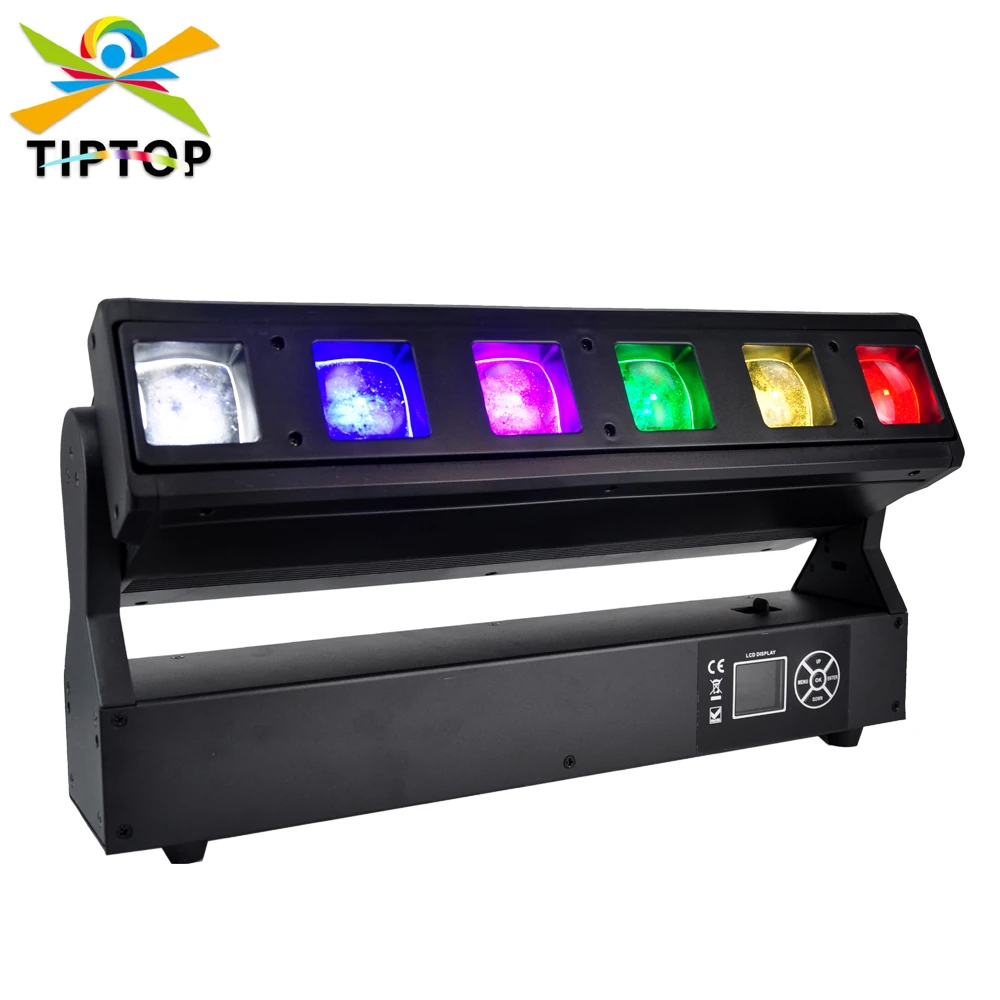 TIPTOP 6X40W COB RGBW 4IN1 Color Led Zoom Pixel Bar Beam Moving Head Light DMX Control 18/32 Channels Disco Club Effect Lighting