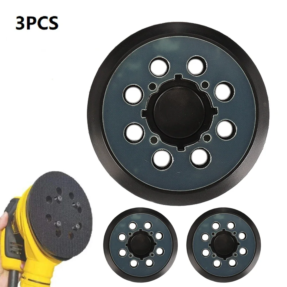 3Pcs Backing Pad 5 Inch Sanding Pad 8-Holes Hook And Loop Sander Pad Part For Number DWE6423 N329079 Working Abrasive Tools