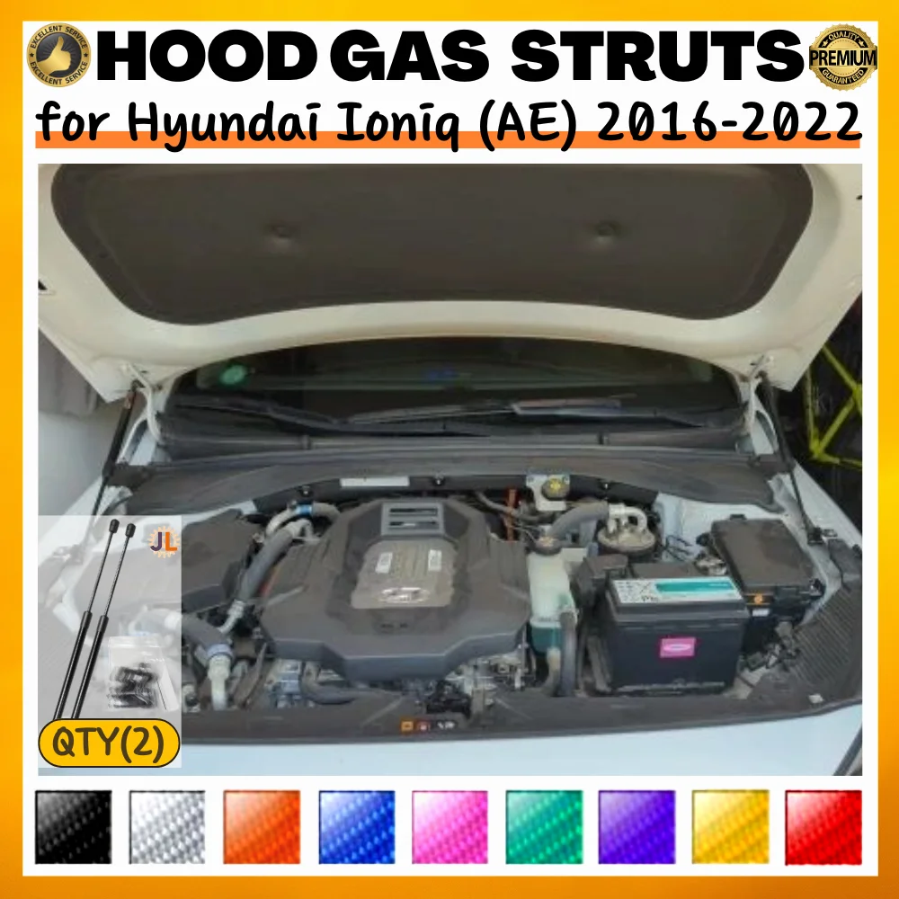 

Qty(2) Hood Struts for Hyundai Ioniq (AE) 2016-2022 Front Bonnet Modify Gas Springs Shock Absorber Lift Supports Dampers