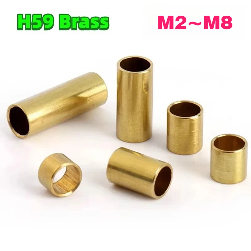 6-10Pcs Length 2-20mm Brass Bushing M2~M8 Hollow Brass Tube Bearing Through Isolation Column Washer Gasket
